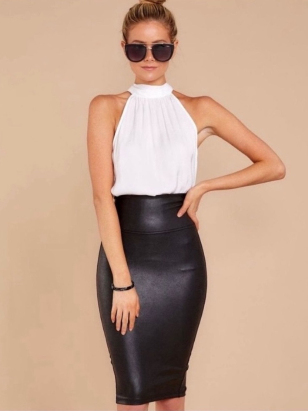 Spanx L Pencil Skirt faux leather style
